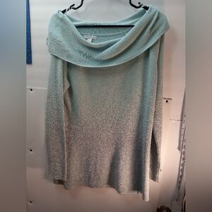 New York & Company Metallic Tunic New Years Christmas Festive Sweater Holiday